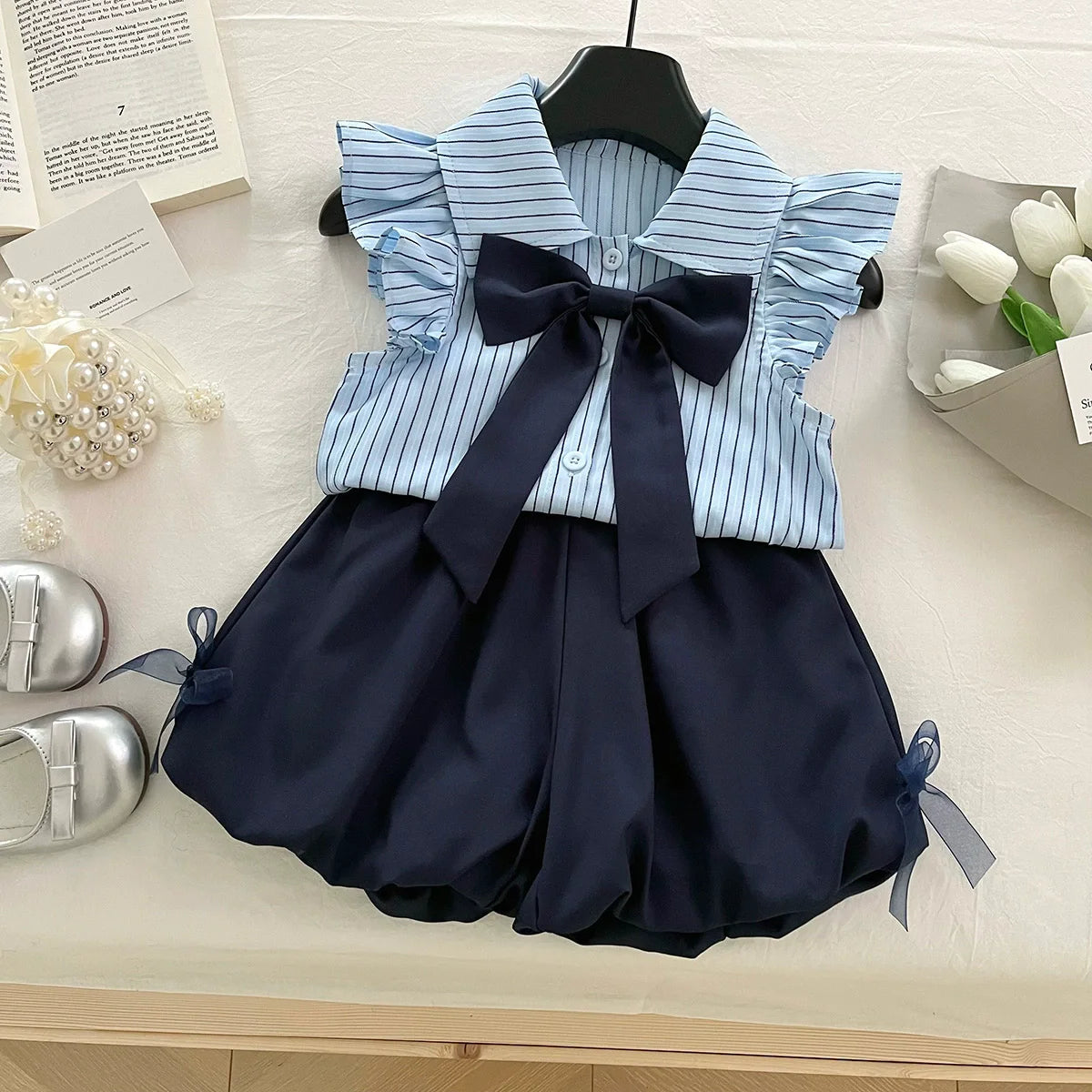 Conjunto de Verão para Menina – 2 Peças com Top Sem Mangas e Calções