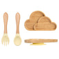 Conjunto de Pratos Infantis em Bambu com Ventosa em Silicone - 3 Peças
