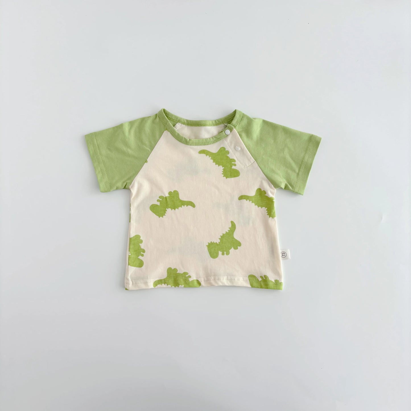 Conjunto de Verão - Camisola com Dinossauro e Calções com Alças