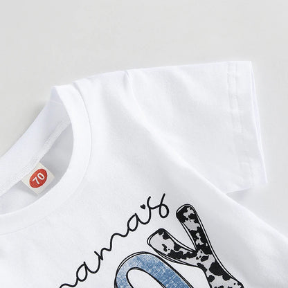 Conjunto de Verão para Menino – T-shirt com Estampa e Calções com Cintura Elástica