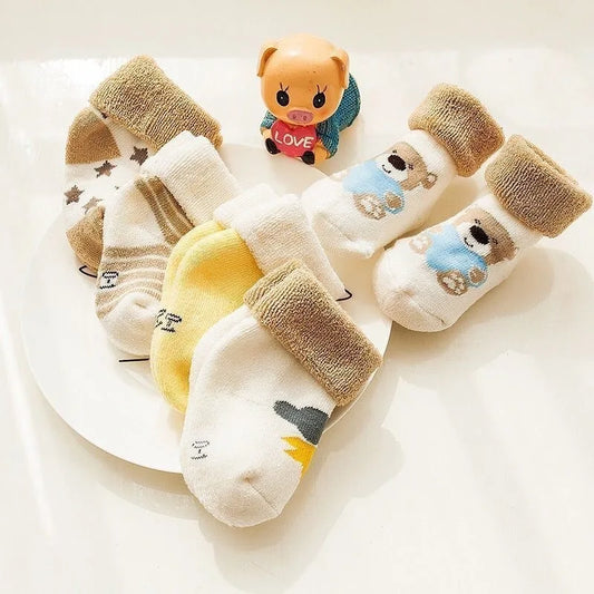 5 Pares de Meias para Bebé com Estampado