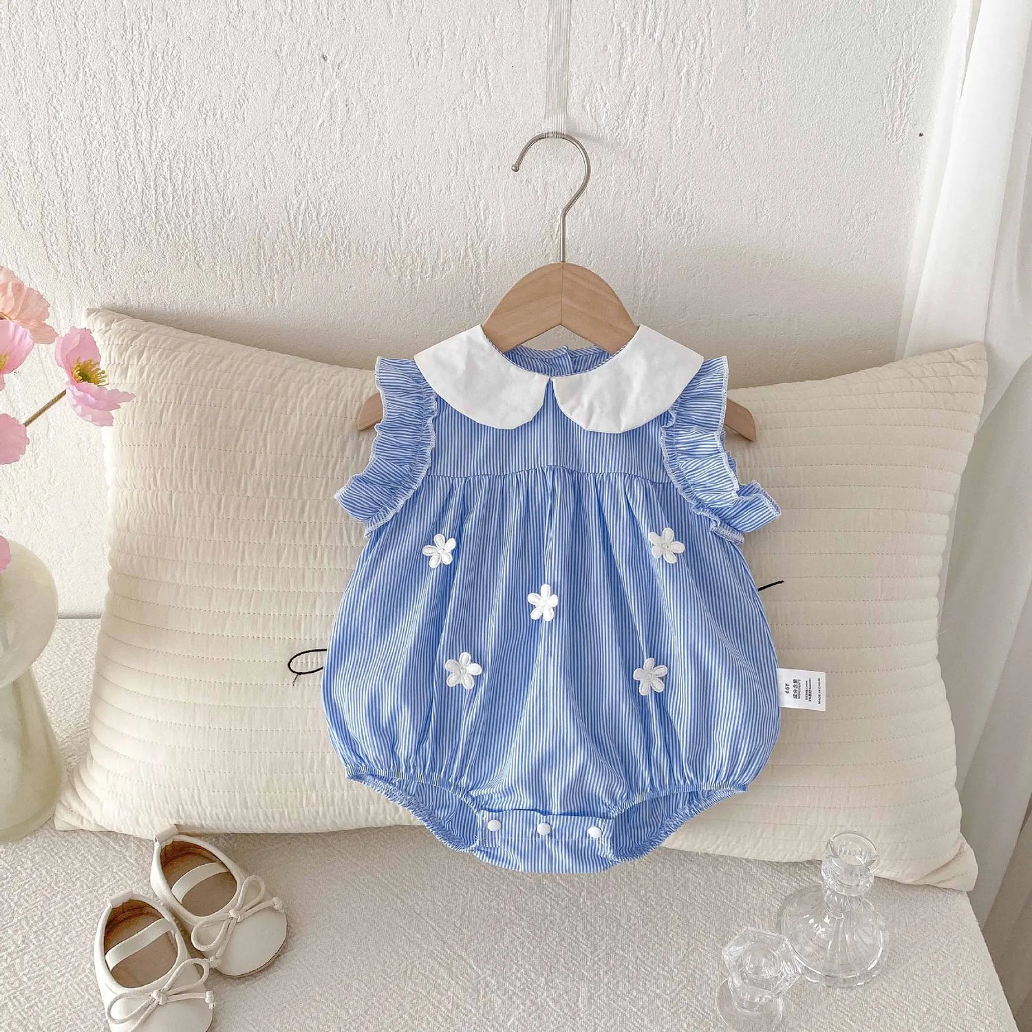 Conjunto de Verão - Body Sem Mangas com Folhos para Bebé