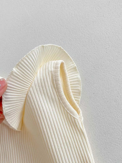 Conjunto de Verão para Bebé Menina – Blusa sem Mangas com Folhos e Saia-Calção