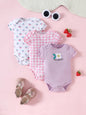 Conjunto de 3 Bodys para Bebé – 100% Algodão