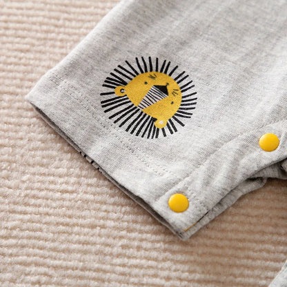 Babygrow de Verão Estampa de Leão em Algodão