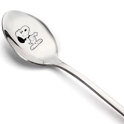 Colher Infantil em Aço Inoxidável com Estampa do Snoopy para Crianças