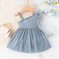 Vestido de Verão em Tule com Alça de Ombro Assimétrica para Menina