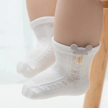 4 Pares de Meias de Bebé em Malha Fina Algodão