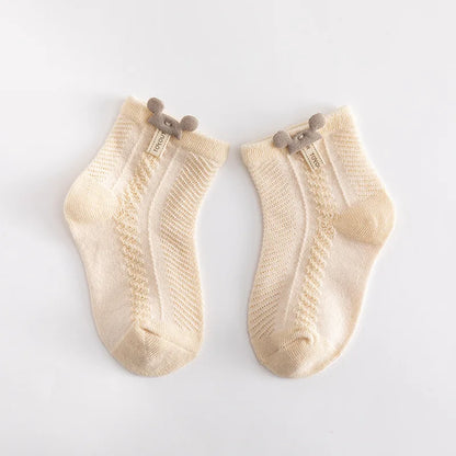 4 Pares de Meias de Bebé em Malha Fina Algodão