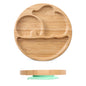 1pcs/3pcs Wooden Feeding Tableware Sets Baby Feeding Bowl Bamboo Non-slip Waterproof Fork Spoon for kids Baby Wooden Plate