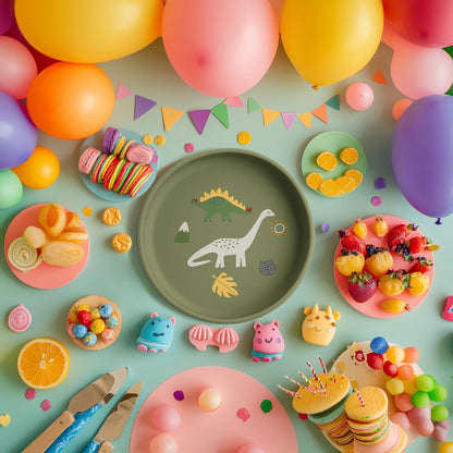 Prato de Silicone Infantil em Forma de Dinossauro – Antiderrapante, Livre de BPA