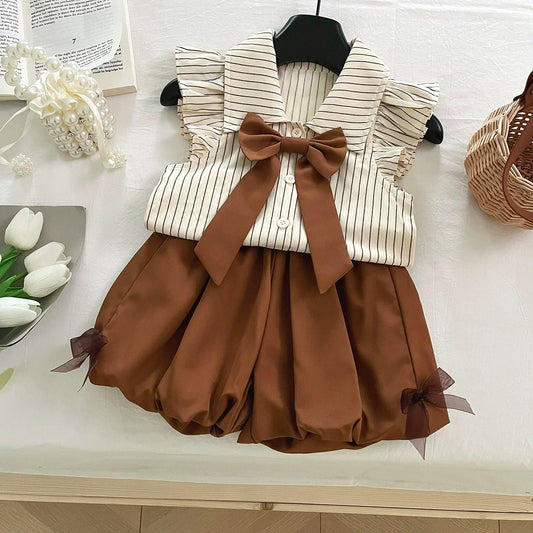 Conjunto de Verão para Menina – 2 Peças com Top Sem Mangas e Calções