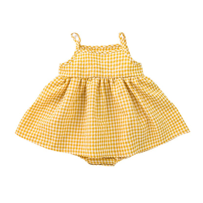 Vestido Casual com Alças e Bolsa Incorporada para Bebé 100% Algodão