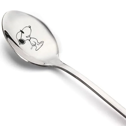 Colher Infantil em Aço Inoxidável com Estampa do Snoopy para Crianças