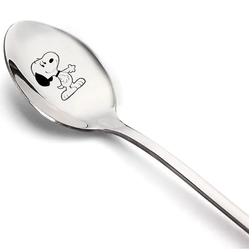 Colher Infantil em Aço Inoxidável com Estampa do Snoopy para Crianças