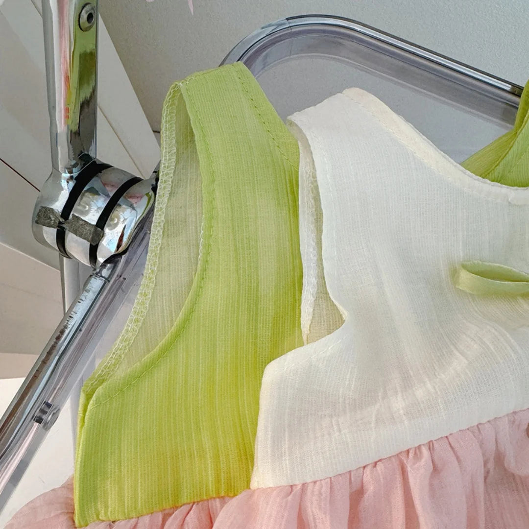 Vestido de Verão para Bebé Menina com Padrão de Túlipas