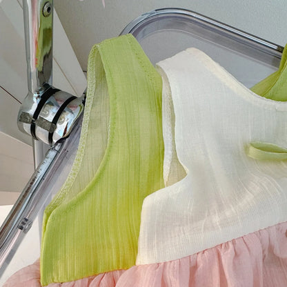 Vestido de Verão para Bebé Menina com Padrão de Túlipas