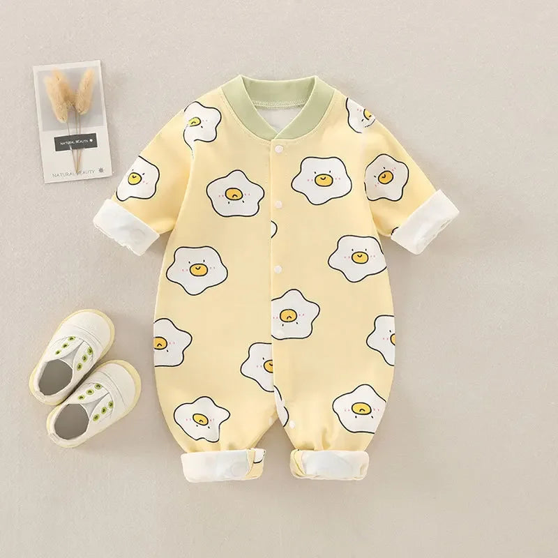 Babygrow de Algodão com Estampado Cartoon Manga Comprida
