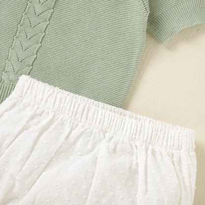 Conjunto de Malha em Algodão para Bebé – Camisola com Calções
