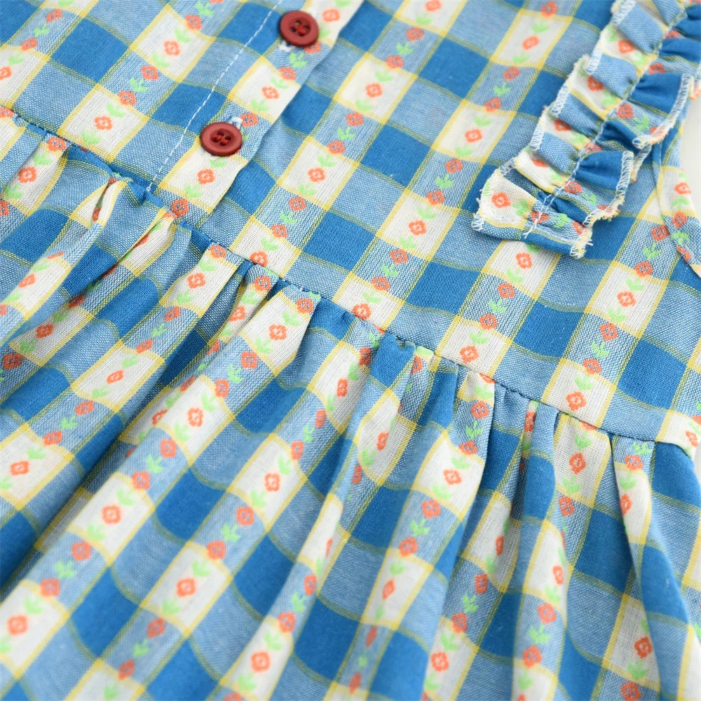 Vestido Casual Floral com Alças para Menina