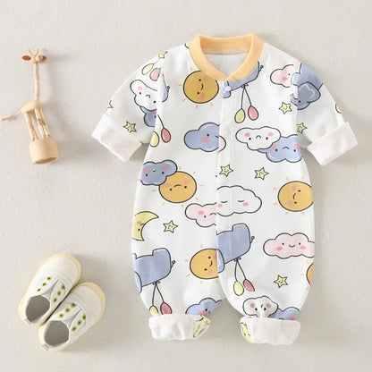 Babygrow de Algodão com Estampado Cartoon Manga Comprida
