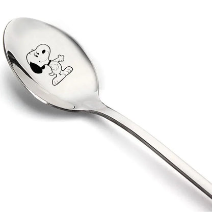 Colher Infantil em Aço Inoxidável com Estampa do Snoopy para Crianças