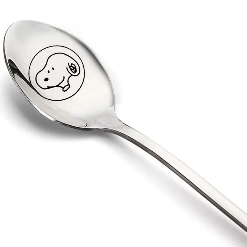 Colher Infantil em Aço Inoxidável com Estampa do Snoopy para Crianças