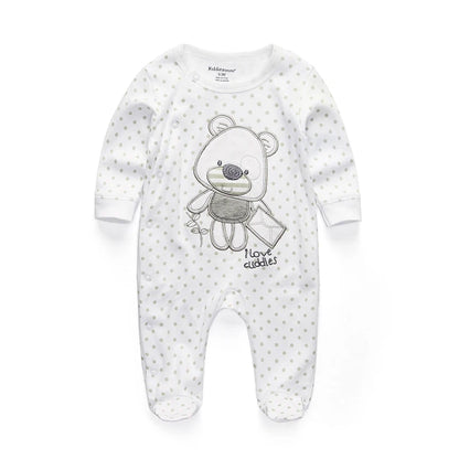 Babygrow com Estampa de Ursinho – Manga Comprida 100% Algodão