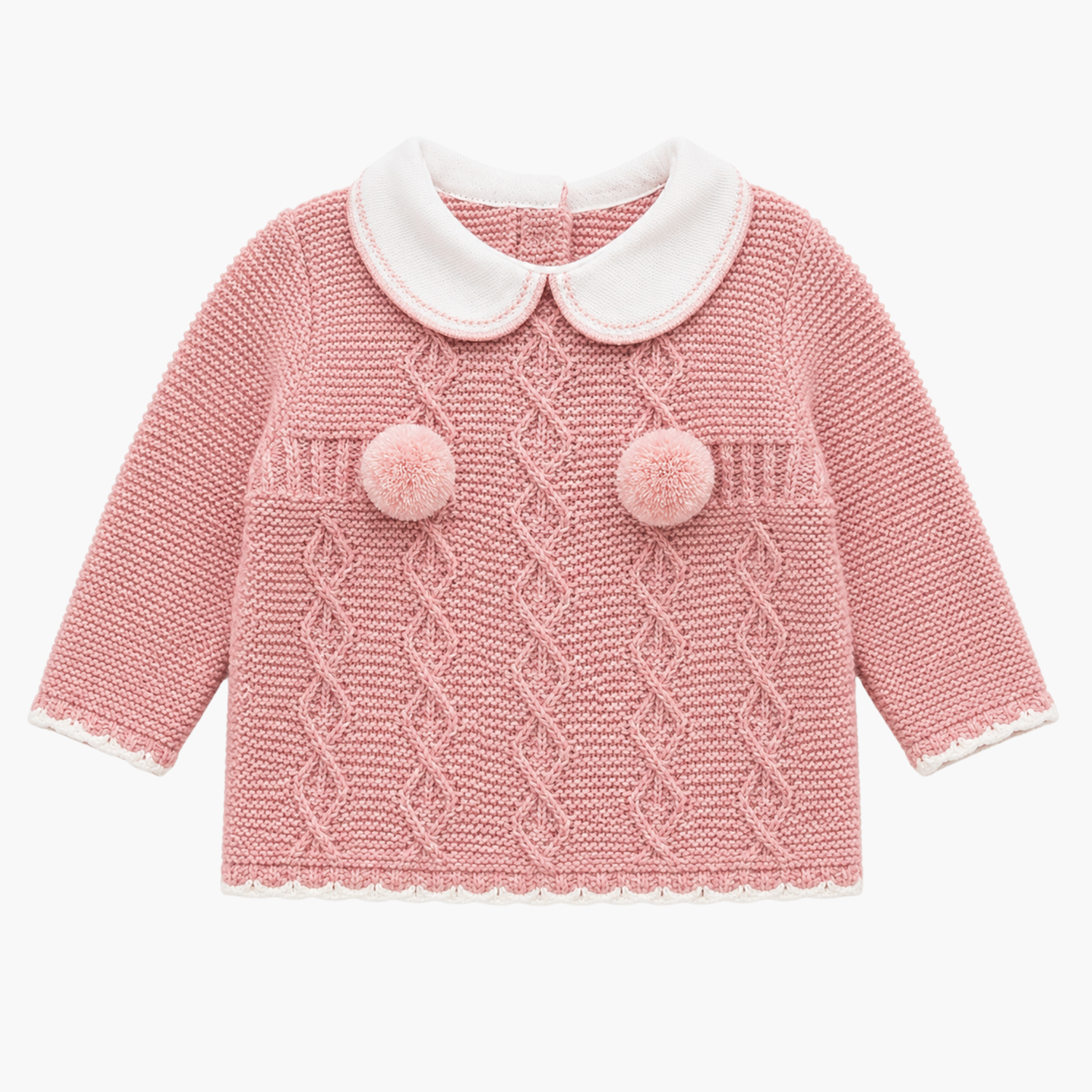 Conjunto de Malha para Bebé com Gorro Rosa Antigo LOLO