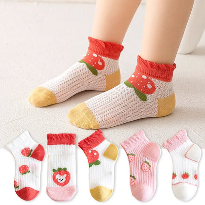 Meias Infantis em Malha Respirável – Pack 5 Pares