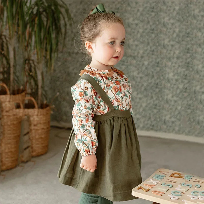 Vestido com Alças para Bebé Menina – Algodão e Linho