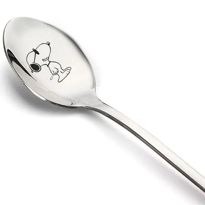 Colher Infantil em Aço Inoxidável com Estampa do Snoopy para Crianças