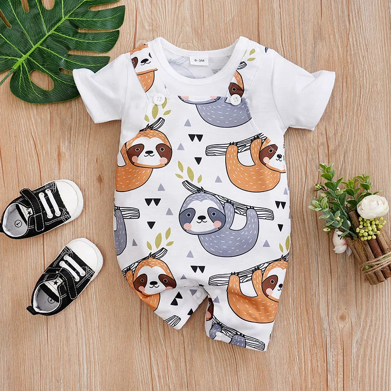 Macacão de Verão Estampado com Animais