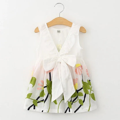 Vestido com Alças em Padrão aos Quadrados para Menina