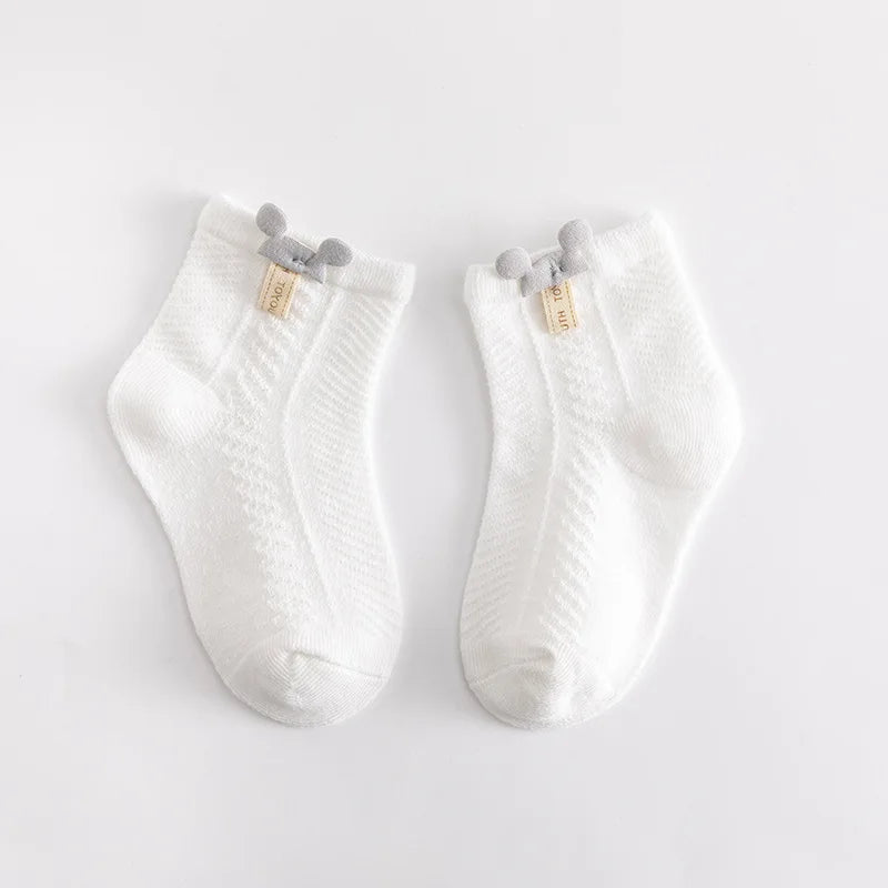 4 Pares de Meias de Bebé em Malha Fina Algodão