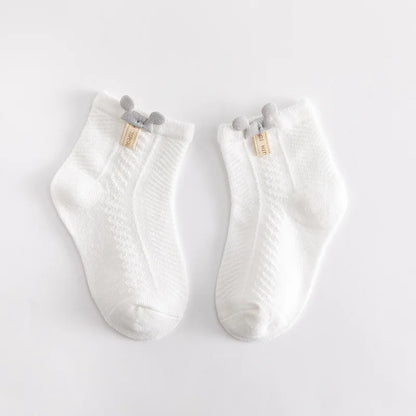4 Pares de Meias de Bebé em Malha Fina Algodão