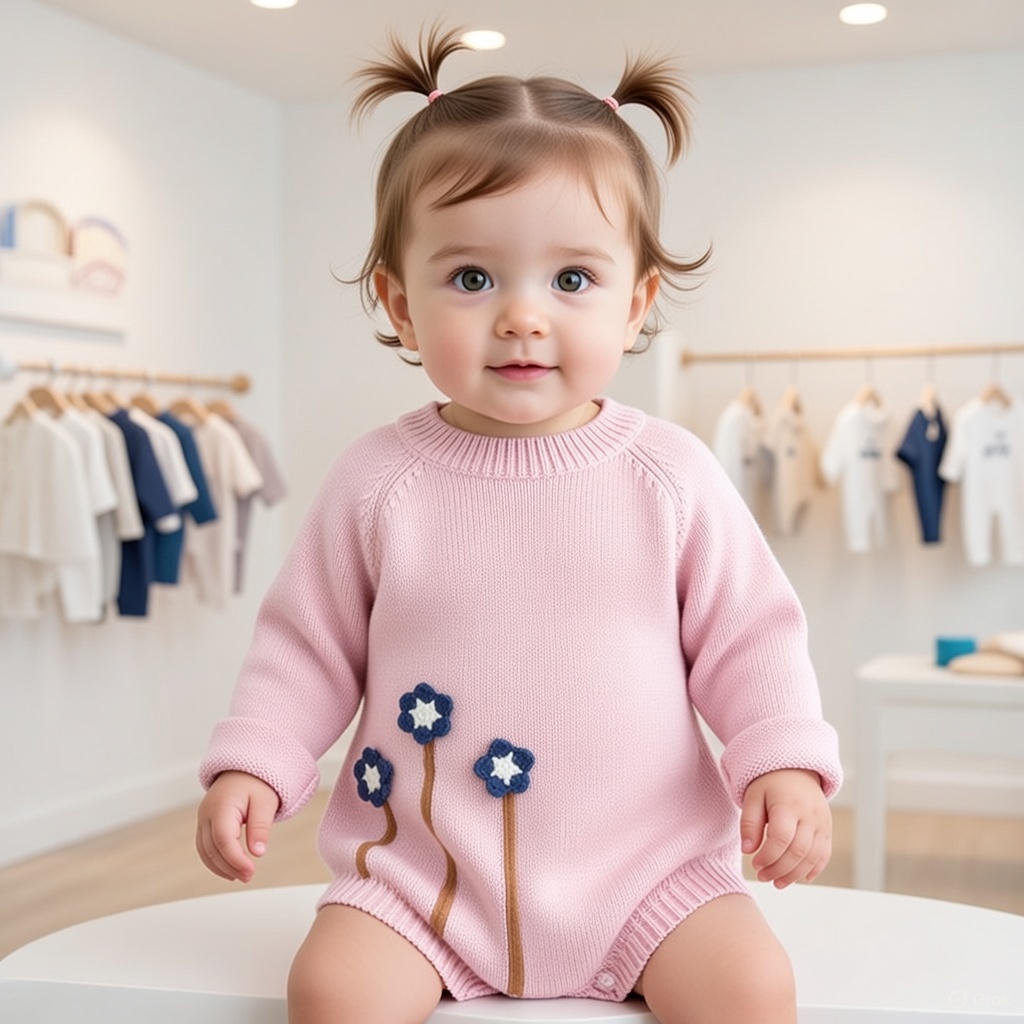 Macacão de Bebé em Malha de Algodão