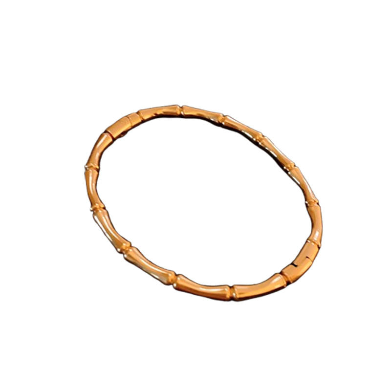Pulseira Oval em Aço Titânio Dourado
