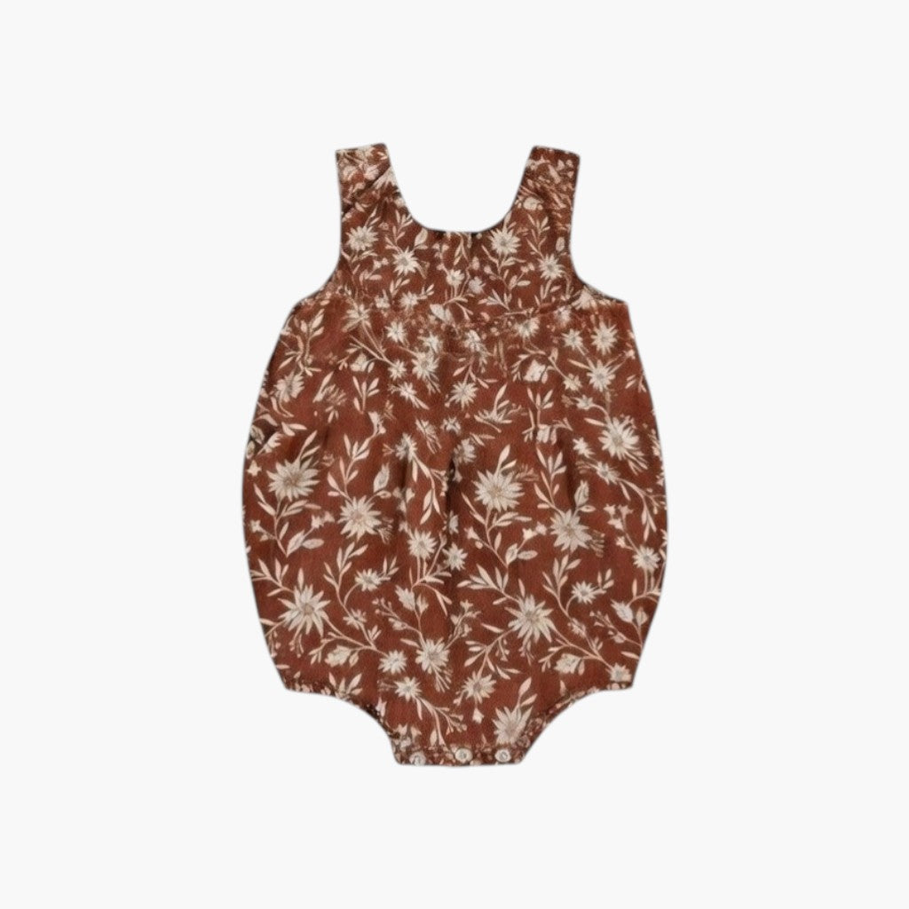 Macacão de Bebé de Verão em Algodão Floral