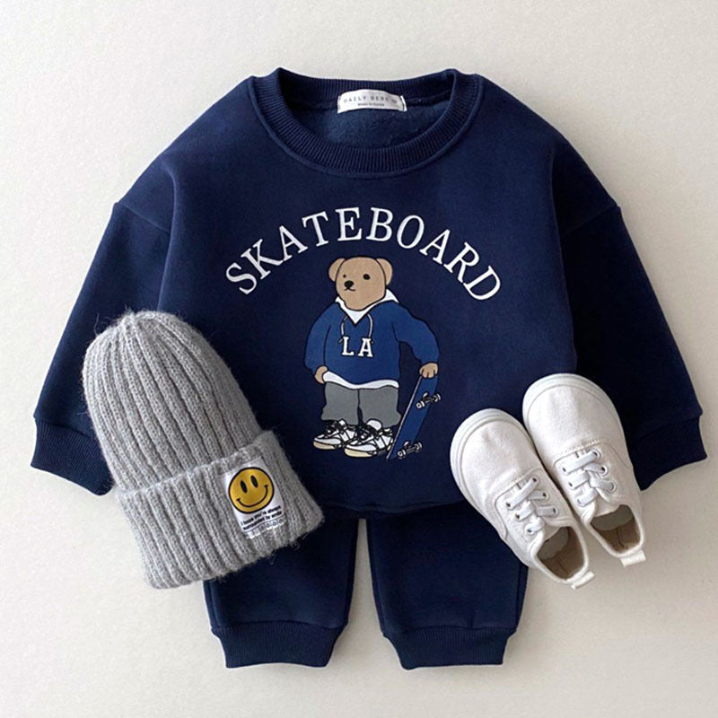 Conjunto Casual Infantil – Sweatshirt com Urso e Calças