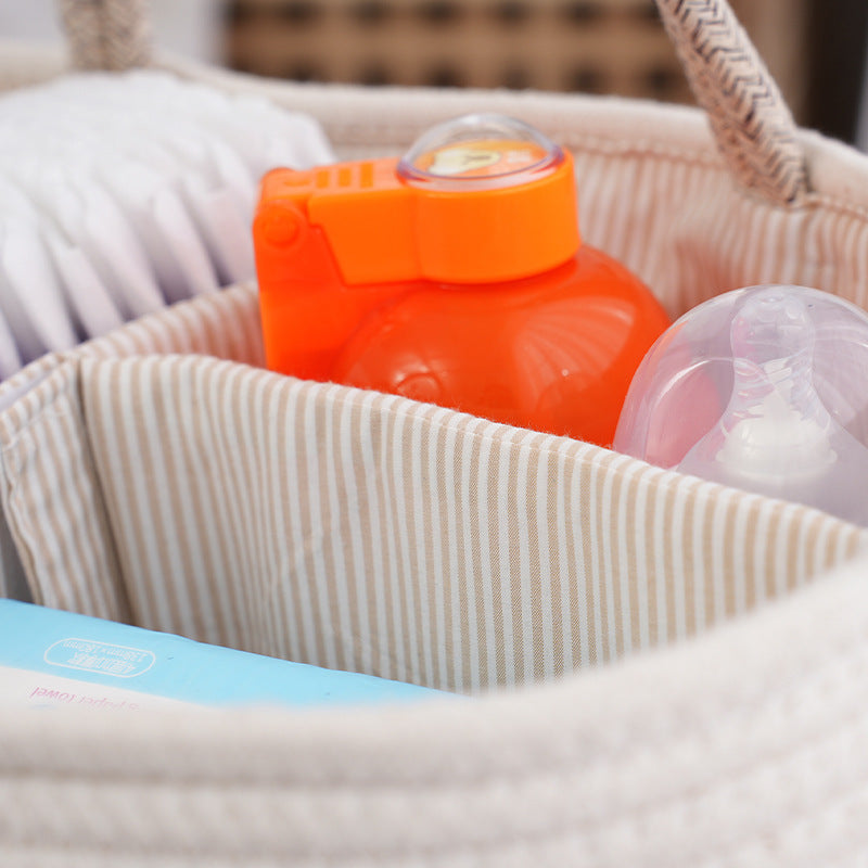 Cesta de Armazenamento para Fraldas em Algodão – Dobrável, Lavável e Multifuncional
