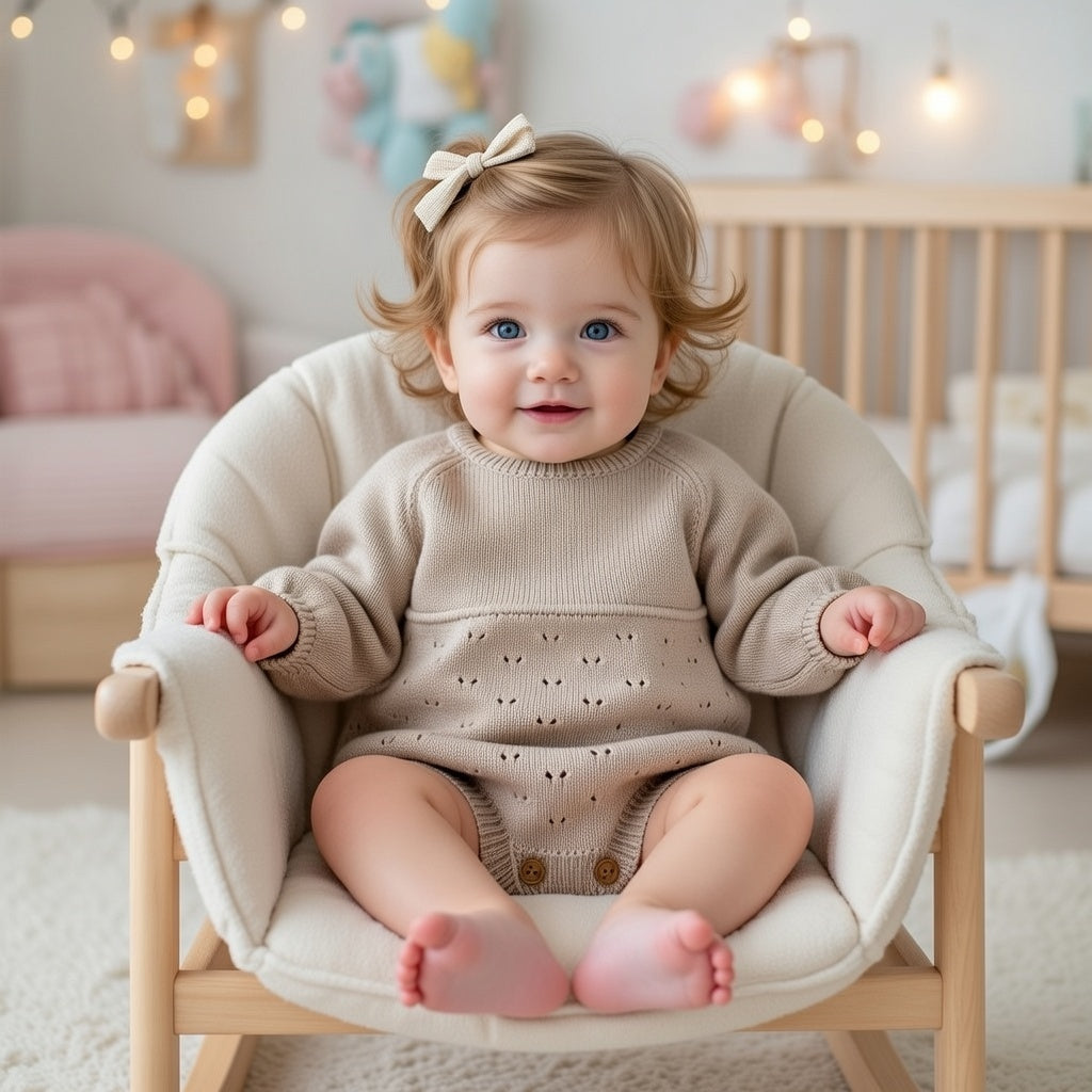 Macacão de Bebé em Malha com Manga Comprida