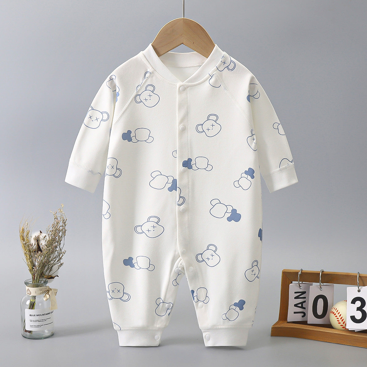 Babygrow de Algodão para Bebé – Manga Comprida