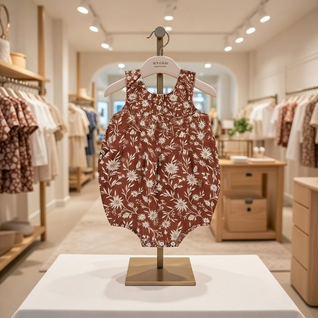 Macacão de Bebé de Verão em Algodão Floral