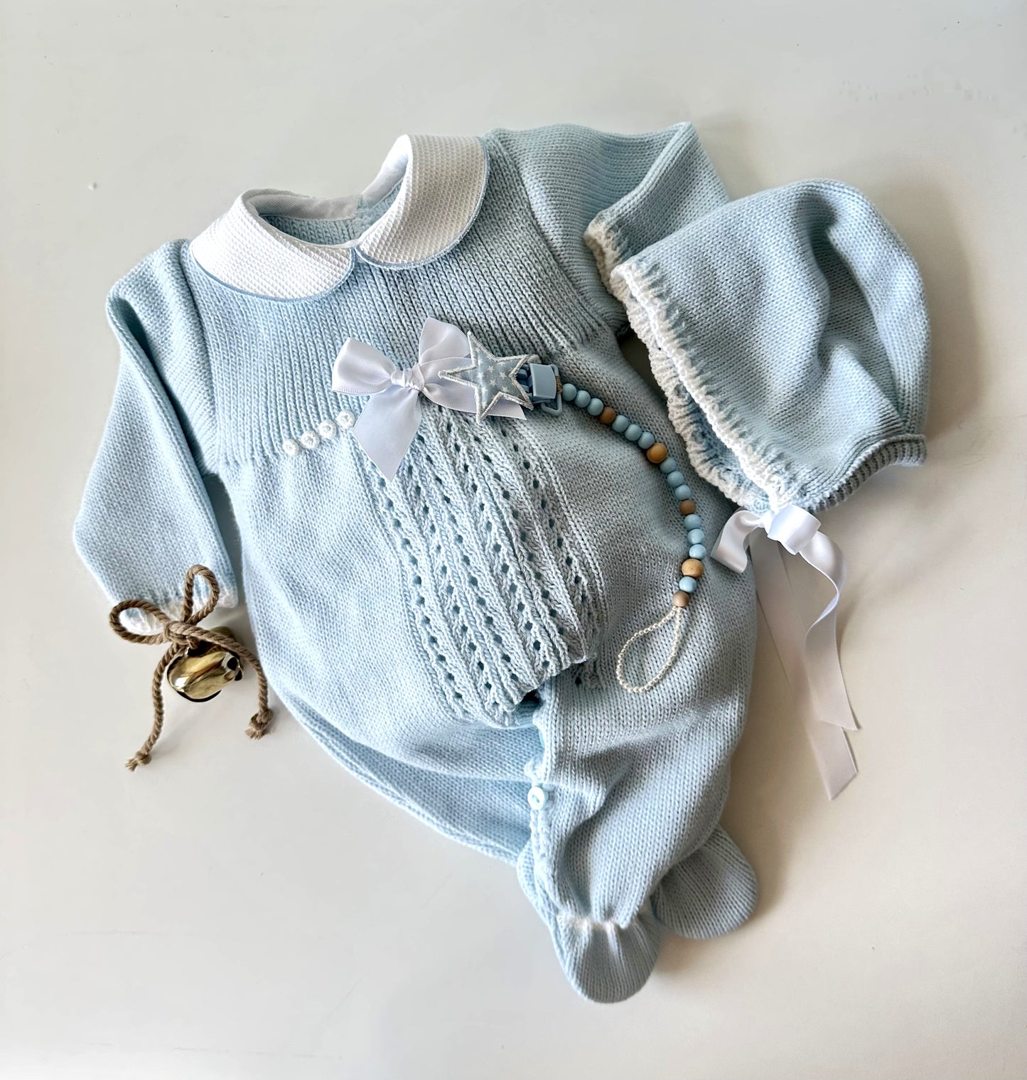 Conjunto de Bebé em Malha Azul Bebé 2 Peças 100% Algodão