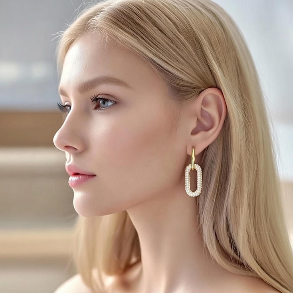 Brincos Femininos em Aço Inoxidável com Zircônias